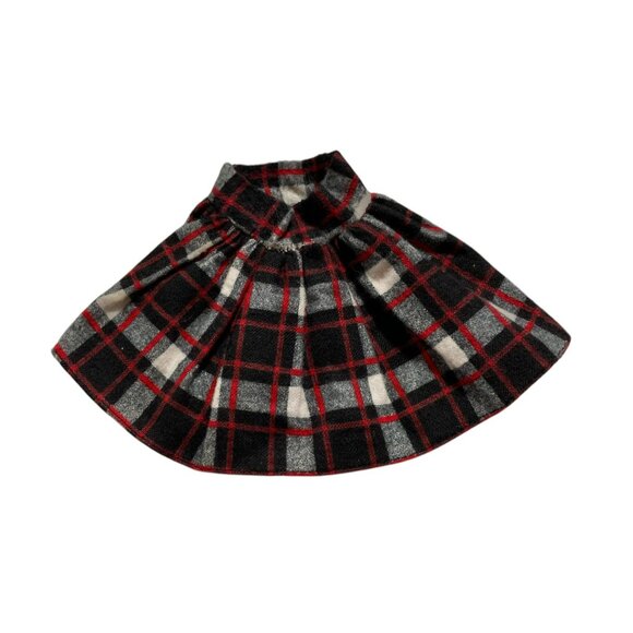 Plaid Skirt For Barbie Doll Black Red White Checkered Pattern - Picture 3 of 4